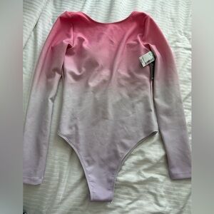 Pink and White ombré one piece swimsuit